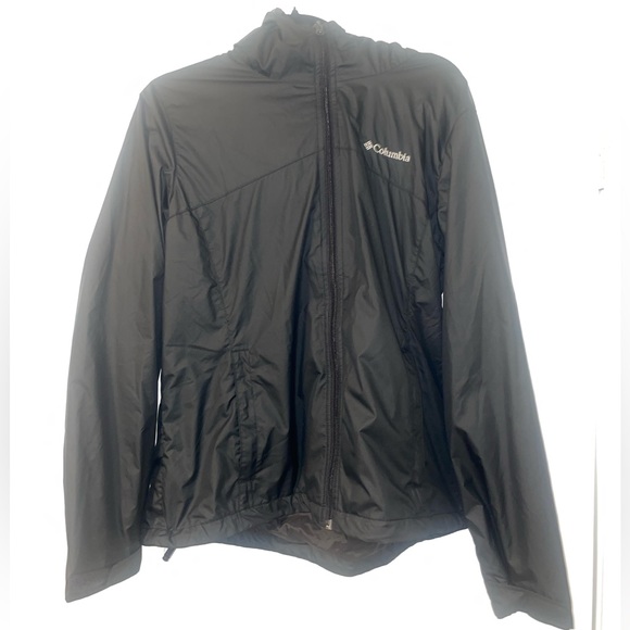 black columbia rain jacket -worn ONCE- L - Picture 1 of 6